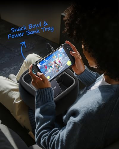 LULULOOK Gaming Pillow Stand for Nintendo Switch 2 & 4.7-14.6" Tablet, Zero Gravity Kindle Pillow Stand with Storage Bowl for Nintendo Switch 2 Accessories, Snacks & Small Items, Machine Washable - color: Switch 2