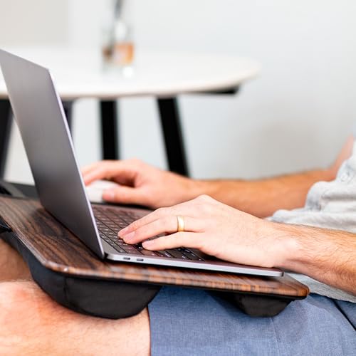 LAPGEAR Home Office Lap Desk with Device Ledge, Mouse Pad, and Phone Holder - Espresso Woodgrain - Fits up to 15.6 Inch Laptops - Style No. 91575 - color: Espresso Woodgrain, size: Home Office W/Device Ledge