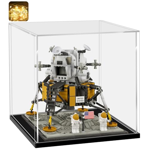 LANSCOERY Acrylic Display Case, 18x18x18 in Clear Display Box with 10mm Black Base for Large Collectibles and Keepsakes - color: Black, size: 18x18x18inch; 45x45x45cm