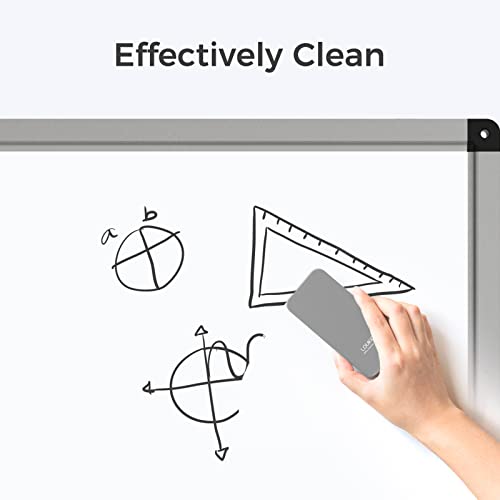 loukin 4 Pack Magnetic Dry Erase Eraser, Whiteboard Eraser, Glass Board Remover, 3.4 fl oz Whiteboard Cleaner * 2 Included, for Classroom, Home and Office Use (Grey*2, White*2) - color: Grey&white-4 Packs