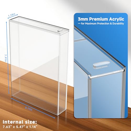 Steelbook Protector, Acrylic Wall Mount Display Case | 1Pack Clear Case, Inner 7.63" x 5.47" x 1.14", Compatible with Thickened Collector Edition DVD, Sturdy Acrylic, Case Only