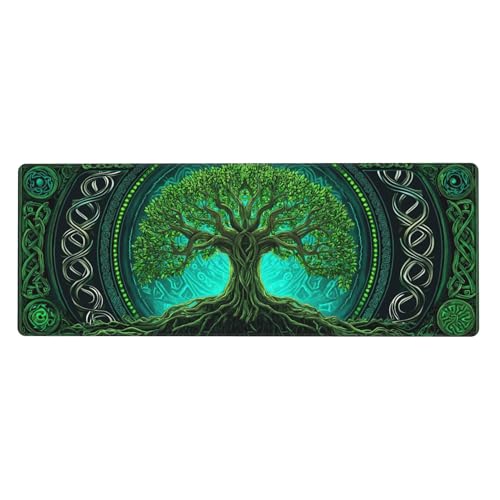 Tree Mouse Pad Extended Large Gaming Mouse Pad XL Stitched Edges for Gamer Home Office 31.5 X 11.8 Inch - color: Tree