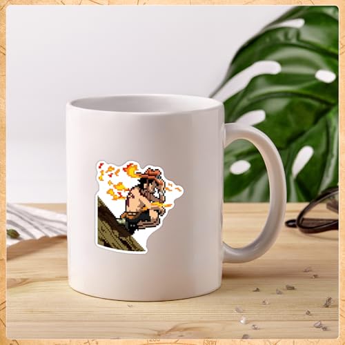 Pounchi Cool Pixel Anime Stickers (100 Pcs) | Anime Gaming PVC Sticker, Gifts for Laptop Water Bottle Skateboard Party Supplies Decorations Teens Kids