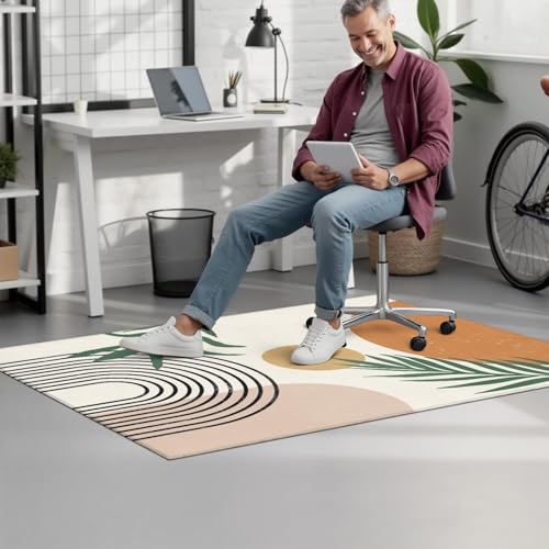 Office Chair Mat for Carpet Hardwood Tile Floor,36"x48" Computer Chair Mat for Rolling Chairs Carpet, Under Desk Non Slip Gaming Rug, Low-Pile Rubber Backing Large Protector Mat,Boho Sun Leaf - color: Modern Chair Mat 7