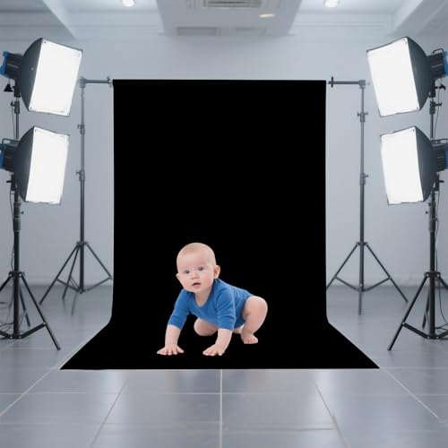 Black Photo Backdrop for Photoshoot, Black Photography Backdrop for Portraits, Fabric Background for Product Photography and Video Creation 3FTx5FT - color: Black, size: 3x5 FT