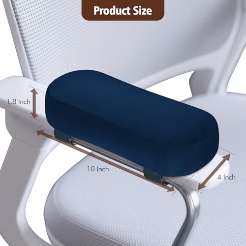 WdFour 2-Pack Non-Slip Armrest Pads for Office & Gaming Chairs - Ergonomic Forearm Support Pillow for Desk, Computer & Wheelchair, Pressure Relief Cushions (Navy Blue) - color: Navy Blue