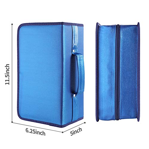 alavisxf xx CD Case, 160 Capacity Nylon Protective Disc Organizer for Car | CD DVD Holder, Portable Handle, Zipper Closure, Anti-Slip Sleeves, Heavy Duty Storage Bag, for Home Office Travel - color: Blue160