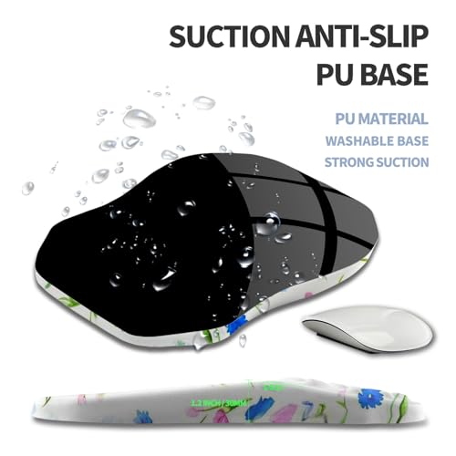 Ergonomic Raised Mouse Pad Wrist Support with Bilateral Slope Memory Foam Mousepad for Wrist Rest and Carpal Tunnel Pain Relief 11.8x7.9〃 Little Flower - color: Little Flower