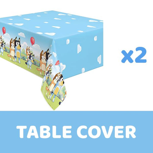 Unique Bluey Birthday Decorations - Table Covers (2 Pack) and Sticker