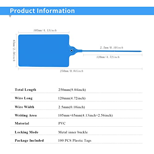 100 Plastic Tags Shipping Tags Water Proof Tags for Labeling Shipping Labels Security Seals Writable Marker Ties Hanging Tags Storage Tag with One Marker Pen (Mixed 5 Color) - color: Mixed 5 Color