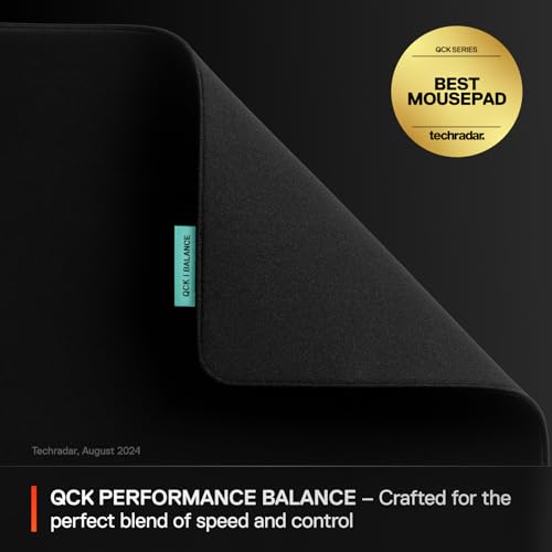 SteelSeries QcK L Performance Balance Gaming Mousepad — Extra Density for a Smooth Glide — Low-Profile Edge Stitching — Non-Slip Neoprene Rubber Base —16.54 x 19.29 inch — FPS, MOBAs, RTS, MMO - size: Large, style: Balance