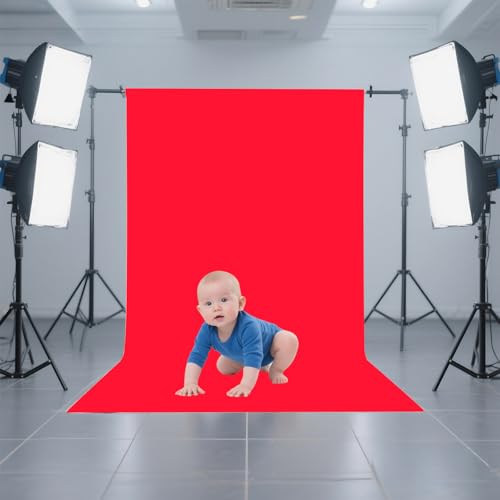 Red Photography Backdrop for Photoshoot, Fabric 3x5ft | Versatile Studio Photo Backgrounds, Non Reflective, Easy to Use, for Portraits, Product, Party, Video Creation - color: Red, size: 3x5 FT