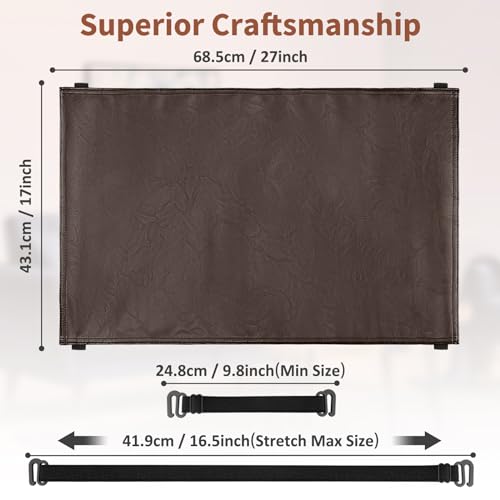 Recliner Headrest Protector-Faux Leather Headrest Covers for Recliners,Recliner Headrest Cover with Elastic Straps,Chair Headrest Cover for Recliners Protector 17 x 27 in(Dark Brown) - color: Dark Brown