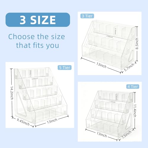 5-Tier Acrylic Marker Organizer, 150 Slots Desktop Pen Storage Rack, Vertical Art Supply Holder for Colored Pencils, Paint Brushes & Office Accessories, Clear Desk Stationery Display - size: 5 Tier