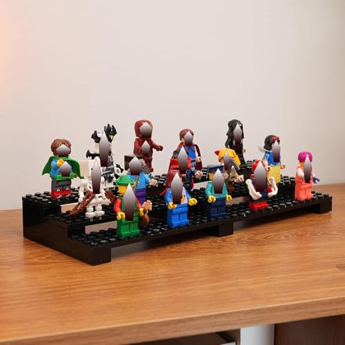 Brick Minifigure Display Case – 3-Tier Display Stand for LEGO Minifigures – Holds 35 Figures – Black Organizer Shelf for Collectors | Great Gift for Minifigure Lovers - size: 1 Pack 3-Tier