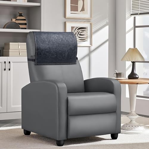 Recliner Headrest Protector,Non Slip Waterproof Headrest Cover,Leather Recliner Headrest Cover for Sofa,Furniture,Living Room,Office Chair(1-Carved Black) - color: 1-carved Black