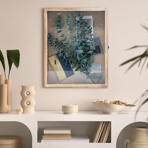 GraduatePro Shadow Box Frame 13x16 Display Case with Linen Back, Real Glass Window Door with Hinge, Picture Frame Wedding Bouquet Memorabilia Medals Photos Memory Box for Keepsakes, Carbonized Black - color: Carbonized Black, size: 13"x16" (33x40 cm)