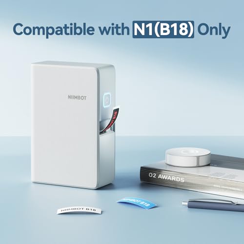 NIIMBOT Thermal Transfer Labels 0.55''x1.57'', for N1(B18) Label Maker, PET Material, Waterproof and High-Temperature Resistance, Long Storage Time, White(14x40mm-150) - color: 0.55''×1.57''-white