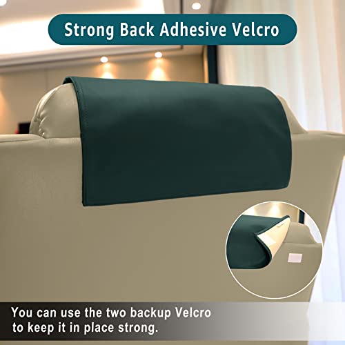 Premium Headrest Cover for Recliner Chair,Flame Retardant Faux Leather Headrest Protector for Furniture, Theater Seat Cover Head Protector Cover for Home & Office Sofa,16Wx27L, Dark Green - color: Dark Green