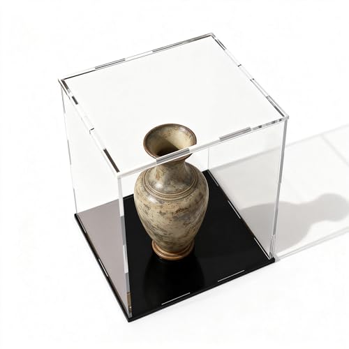 Acrylic Display Case, Clear Collectible Display Box with Matte Black Base, Dustproof Acrylic Showcase, Easy Self Assembly Storage Cases for Art Figurine, Trophy and Action Figures, 7 x 7 x 11 inch - size: 7 x 7 x 11 inch
