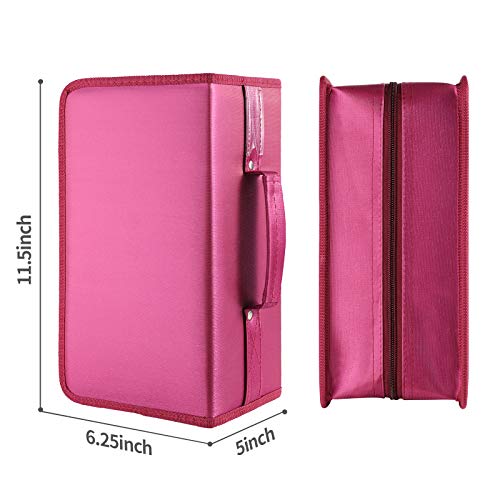 alavisxf xx CD Case, 160 Capacity Nylon Protective Disc Organizer for Car | CD DVD Holder, Portable Handle, Zipper Closure, Anti-Slip Sleeves, Heavy Duty Storage Bag, for Home Office Travel - color: Red160