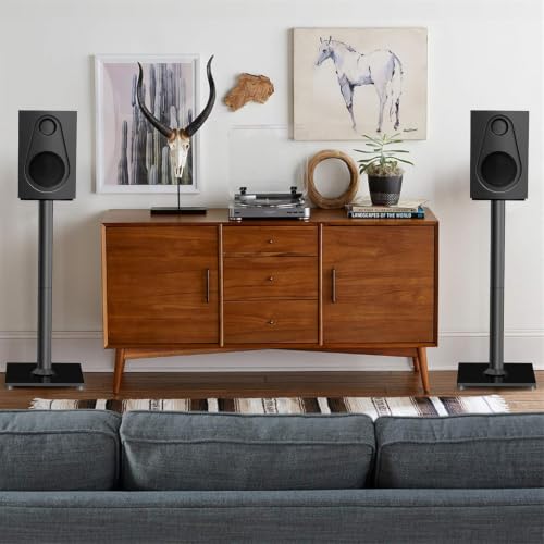 PERLESMITH Universal Floor Speaker Stands for Surround Sound up to 22LB, 27.56 Inch Bookshelf Speaker Stand for Klipsch, Polk, Yamaha & Other Large Satellite, Bookshelf Speakers, Studio Monitors,2P - size: Weight 22 LBS