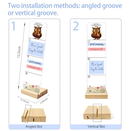 Sticky Note Holder Acrylic Monitor Memo Board Desk Organizers Desk Decor Post It Note Holder Mentally Overbooked Chaos Manager Owl Funny Busy Office Desk Sign - color: Acrylic 20