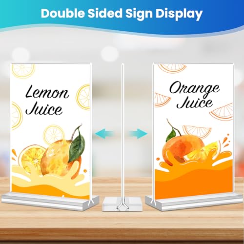 Acrylic Sign Holder 5x7, 11 Pack Clear TableTop Sign Holder-Sided, Plastic Flyer Display Holder with Vertical Base, Clear Flyer Stand Menu Table Display Holders for Restaurants Office Store Show Fair - color: Vertical 11 Pack 5x7