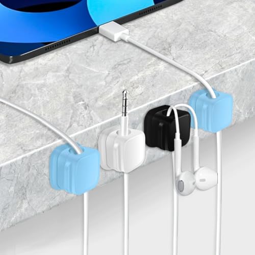 18 Pack Cord Organizer Holder, Magnetic Cable Clips Management, Easy Adhesive Phone Charging Cable Keeper, Hide Or Organize Desk Cable for Kitchen, Office, Car, Nightstand(3Colors) - color: 3 Colors