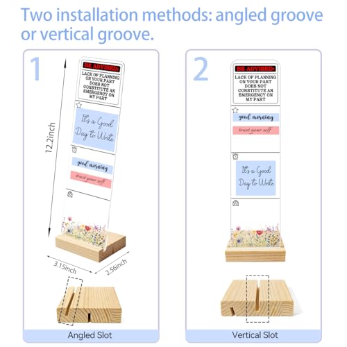 Sticky Note Holder Acrylic Monitor Memo Board Desk Organizers and Accessories Desk Decor Post It Note Holder with 200Pcs Sticky Notes Funny Office Warning Desk Sign - color: Planning