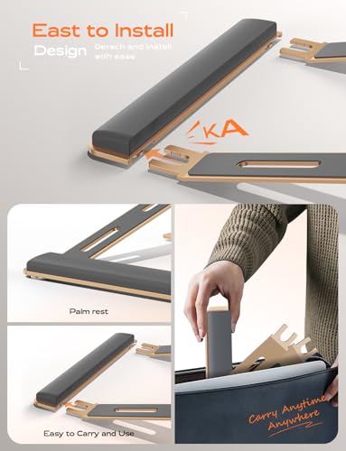 LOXP Laptop Stand for Desk, Laptop Stand with Wrist Support, Ergonomic Detachable Laptop Riser, Mount, Holder Notebook Computer Stand for MacBook Air Pro, HP, Dell, XPS, HP (10-17") Laptops - Gold - color: Gold