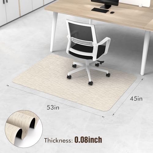 Blvornl Office Chair Mat for Hardwood Floor and Low Pile Carpet, 45" x 53" Desk Chair Protector, PVC Rug for Office Home, Light Brown - color: Light Brown, size: 45" x 53"