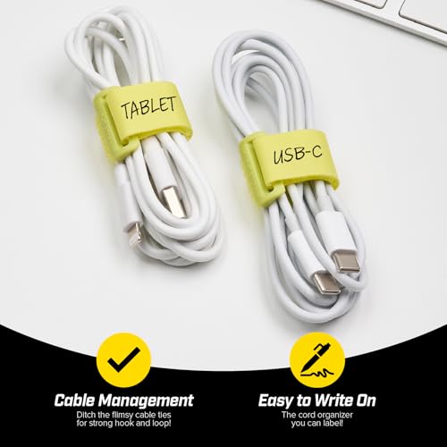 Wrap-It Storage Write On! Cinch Straps - 5" Tropics (12-Pack) - Colorful Cord Organizer Straps for Office Desk Accessories to Organize and Label Cable Management - size: 5" (12-Pack)