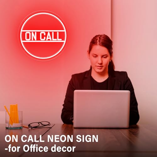 On Call Neon Sign, Bright On a Call Sign for Office Decor,Round Dimmable On Call LED Sign Light, Video Call In Progress Don't Disturb Sign Quiet Zoon Hanging Remind Sign, For Home, Office, Game Room, Live House Decor - color: On call- style 2