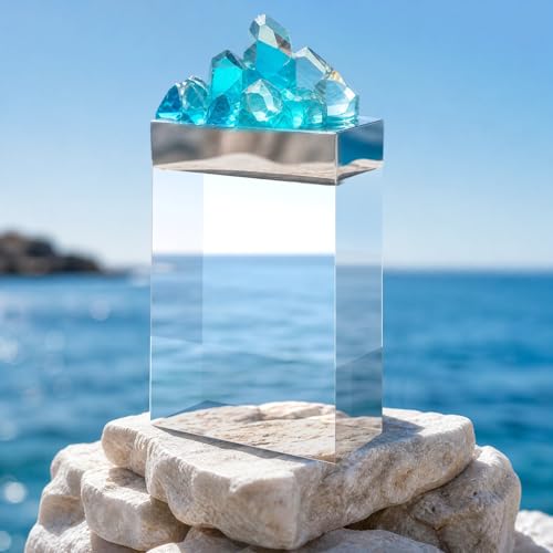 Qunclay 4 Pcs 6 x 4 x 2.36 Inches Acrylic Square Display Block Clear Polished Acrylic Cubes Jewelry Display Stand for Jewelry Ring Showcase Holder Base Collections - size: 6 x 4 x 2.36 Inches