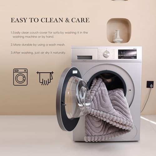 Couch Covers for 3 Cushion Couch Sofa Pet Friendly,Non-Slip Sofa Cover Washable - color: Rp-white, size: 27.6" x 59"