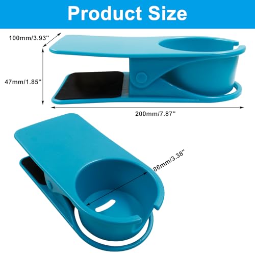 Jiozermi Drinking Cup Holder Clip, Desk Drink Holder Clip Adirondack Chair Cup Holder with Clip Cup Clip Holder for Water Drink Beverage Soda Coffee Mug(Blue) - color: Blue