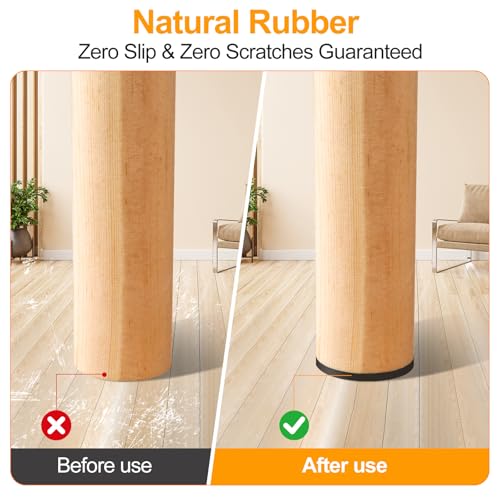 CHUNZEXI Non Slip Rubber Furniture Pads & Grippers, Self Adhesive Round Floor Protectors for Chair & Table Legs and Feet, 3 Inch, 12 Pack, Round - size: 3 inch 12 Round