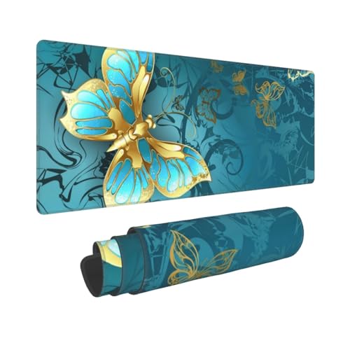 Colored Beautiful Butterflies Mouse Pad Large Gaming Mousepad Non-Slip Rubber Base Keyboard Mouse Mat for Laptop Keyboard Desktop 31.5 x 11.8 inch - color: Colored Beautiful Butterflies