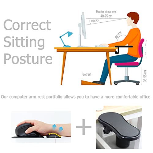 Armrest Support,Keyboard Wrist Rest Pad,with Mouse Wrist Cushion Support for Office Adjustable Wrist Rest Extender,Wrist Support Pads for Keyboard and Mouse Ergonomic Design Arm Rest Pad