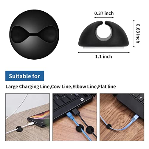 CHEFBEE 8 Pack Adhesive Cable Clips, Cable Cord Holder Organizer Management System for Desk, Wire Clips for All Your Computer, Electrical, Charging or Mouse Cord, Black - color: Black