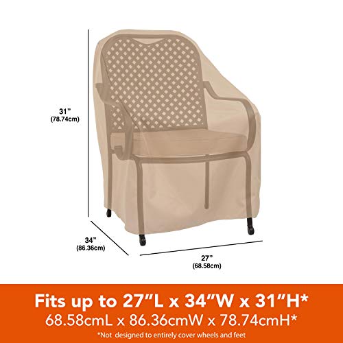 Modern Leisure Basics Patio Chair Cover - Weather-Resistant Fabric - Furniture Protection Perfect for Patio, Deck, and Porch - 27" L x 34" W x 31" H - Khaki - color: Khaki, size: 27" x 34" x 31", style: Chair