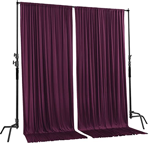 AK TRADING CO. 10 feet x 8 feet IFR Polyester Backdrop Drapes Curtains Panels with Rod Pockets - Wedding Ceremony Party Home Window Decorations - Eggplant Purple - color: Eggplant Purple