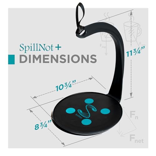 SpillNot+ - The SpillNot Portable Handheld Beverage Carrier, Nonspill Drink Tray, Innovative, Easy to Use - Black