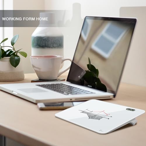 Small Glass Desk Whiteboard Dry-Erase Board with Clock, Small Travel Clock Keychain with Desk Notepad, Time Table Whiteboard for Desk Digital LED Light Display, 8x6 in with Accessories, White - color: White With Clock