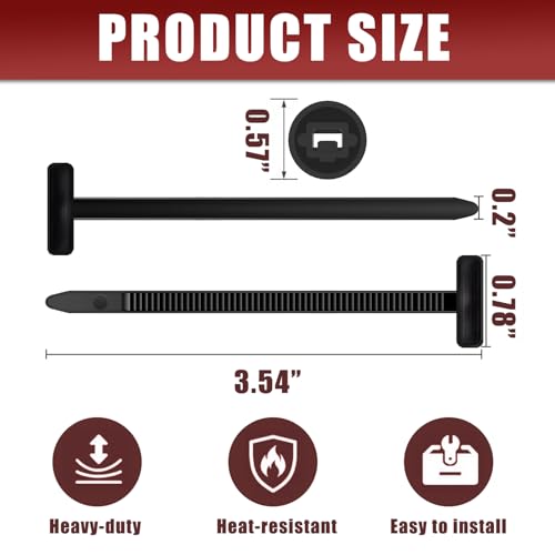 200 Pack Nylon Universal Cable Tie Buckle Zip Tie, Heavy Duty Self-Locking Push Pin with Button Fixion Tools, UV Resistant Plastic Rivet Fasteners for Car Auto Repair (Fender, Bumper, Trunk Liner) - color: 200