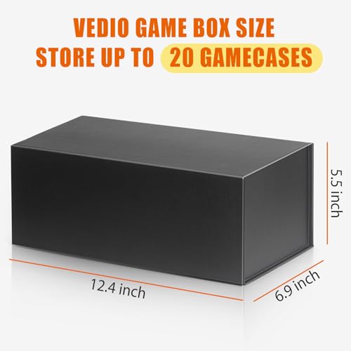 Video Game Storage Boxes, Blu-Ray Storage Boxes, Magnetic Video Game Box Protector Case, Store Up to 20 Cases – 1 Pack