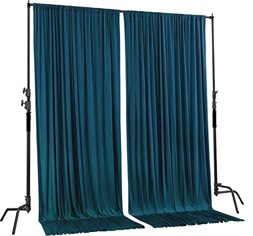AK TRADING CO. 10 feet x 8 feet IFR Polyester Backdrop Drapes Curtains Panels with Rod Pockets - Wedding Ceremony Party Home Window Decorations - Dark Teal - color: Dark Teal