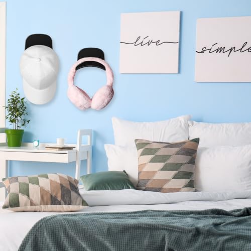 Wonderjune 30 Pcs Headphone Hanger Holder Desk Adhesive Headphone Hook Graduation Wall Hook Mount Strong Universal Acrylic Holder Hooks for General Purpose Game Earphone Controller(Black) - color: Black