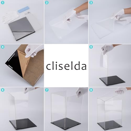 Cliselda Large Acrylic Display Case 10x10x16 inch for Collectibles, Sturdy Clear Acrylic Display Box Trophy Case Countertop Box , Assemble Dustproof Protection Showcase for Models Figures Doll - size: 10x10x16 inch